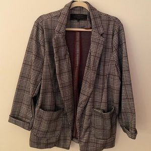 Plaid cozy blazer